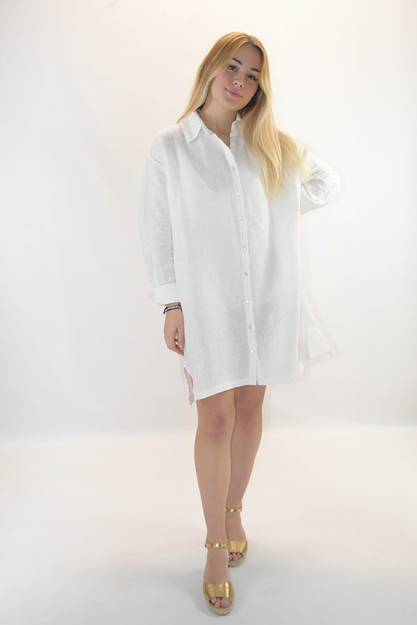 robe en lin blanc